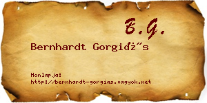 Bernhardt Gorgiás névjegykártya